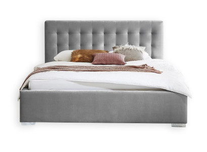 Wooden Furniture Double Gray Bedroom Design Elegant Fabric Classic Furniture -