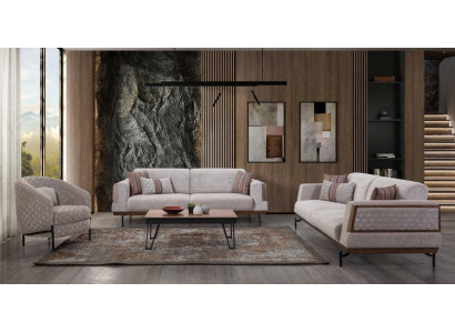 Taupe Sofa Furniture 3+3+1 Seater Living room Set Coffee table Modern Sofas