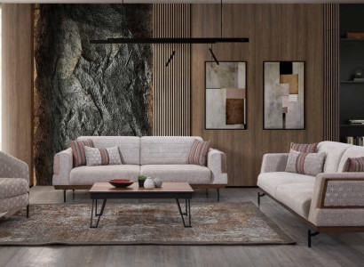 Taupe Sofa Furniture 3+3+1 Seater Living room Set Coffee table Modern Sofas