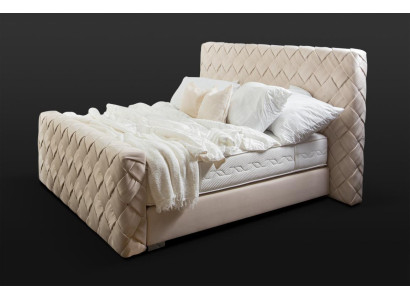 Beige Double bed Modern Bedroom Furniture Luxury Stylish Fabric Bed