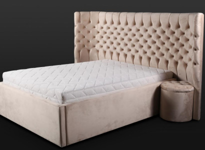 Beige Chesterfield Double bed Modern Bedroom Furniture Luxury Beds