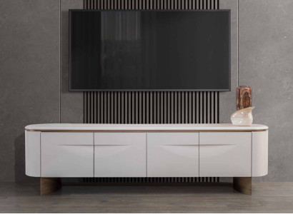 TV stand stylish TV cabinet lowboard wall unit sideboard white wood modern design