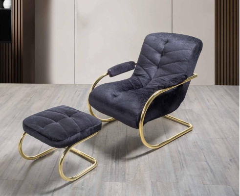 Armchair Stool Living room Design Modern Set Suite Upholstery Relax 2pcs