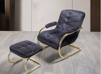 Armchair Stool Living room Design Modern Set Suite Upholstery Relax 2pcs