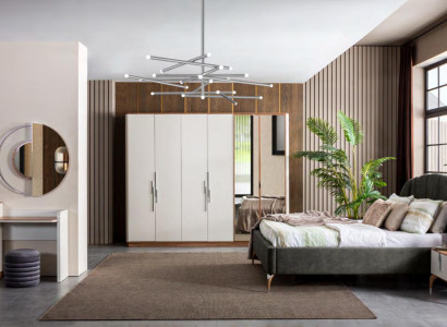 Modern Bedroom Set Bed 2x Bedside tables Dressing table with Mirror Wardrobe new