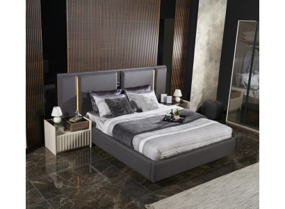 Modern Complete Bedroom Furniture Set Bed 2x Bedside table Wardrobe 4pcs