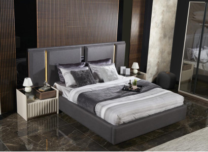 Modern Complete Bedroom Furniture Set Bed 2x Bedside table Wardrobe 4pcs