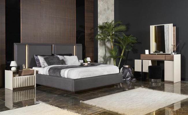 Complete Bedroom Furniture Set Bed 2x Bedside table Dressing table Mirror 5pcs new