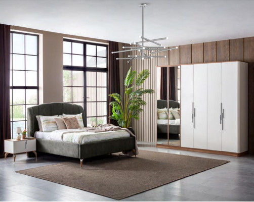 Bed Gray Double Beds Modern Bed frame Luxury Design Bed Frame Wood new