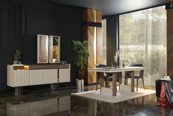 Modern Beige Luxury Dining table Kitchen table Rectangular Dining room table Table new