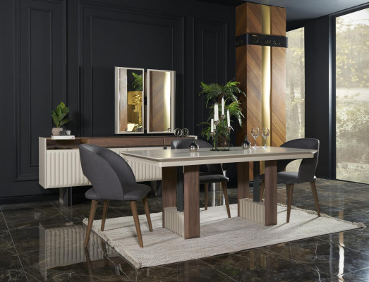 Modern Beige Luxury Dining table Kitchen table Rectangular Dining room table Table new