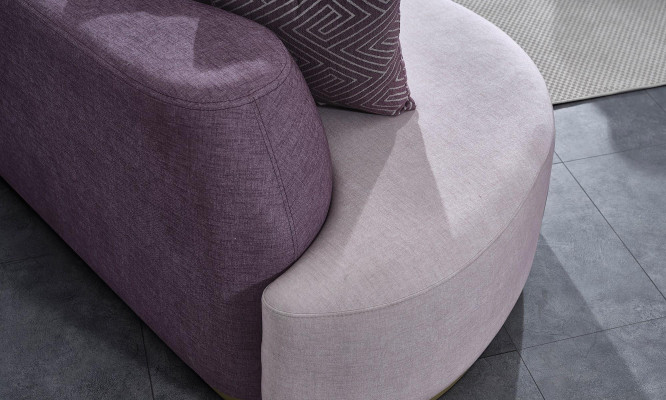 Living landscape sofa set Large pink fabric sofas Modern set 5-piece sofa