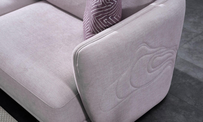 Living landscape sofa set Large pink fabric sofas Modern set 5-piece sofa