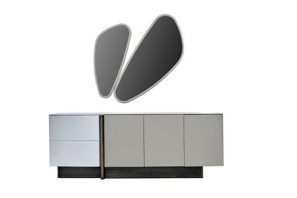 Suite Chest of drawers with Mirror Wardrobe Modern Bedroom Set White