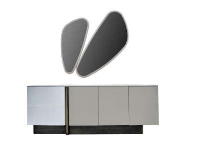 Suite Chest of drawers with Mirror Wardrobe Modern Bedroom Set White
