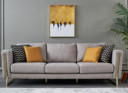 Three Seater Couch Sofa 3 Seater Gray Fabric Fabric Sofa Upholstered Sofa Modern