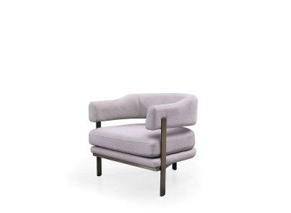 Armchair Single Seater Fabric Living room Modern Gray Upholstery Seater Seat