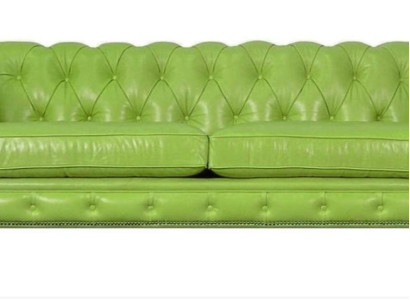 Living room Chesterfield Sofa Green Big Premium Leather Designer Furniture 4 Seater new