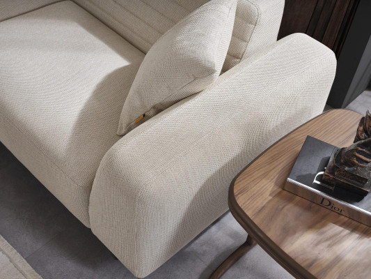 Living room Suite Corner sofa U-shape new Armchair Luxury Wood Coffee table Stool