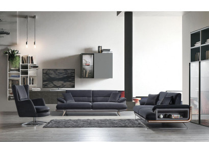 Sofa set Living room 2x Sofa Three-seater Couch Upholstered furniture Luxury Furnishings