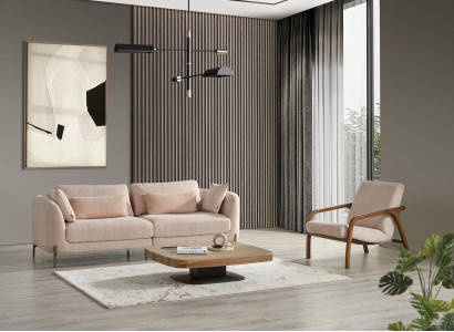 Design Living room Set Sofa set Upholstery Furniture 2x Sofas Coffee table new Armchair