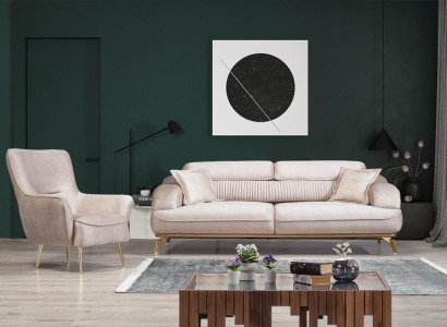 Living room Set Luxury Sofa Three Seater Furnishings Upholstery Furniture Armchair Textile