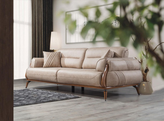 Sofa Suite 2-piece Living room Sofa Three-seater Designer Armchair Luxury Upholstered furniture