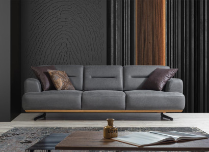Luxury Gray Sofa Couch Three Seater Upholstery Furniture Living room Furnishings Designer