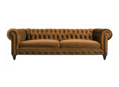 Chesterfield Three Seater Creative Furniture Textile Fabric Orange new Living room Modern