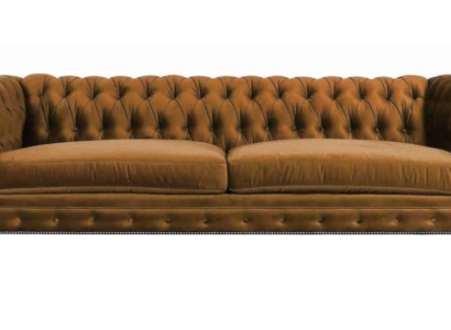 Chesterfield Three Seater Creative Furniture Textile Fabric Orange new Living room Modern