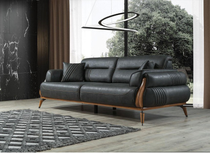 Black Three Seater Sofa Luxury Upholstered Sofas Designer Furniture Living room