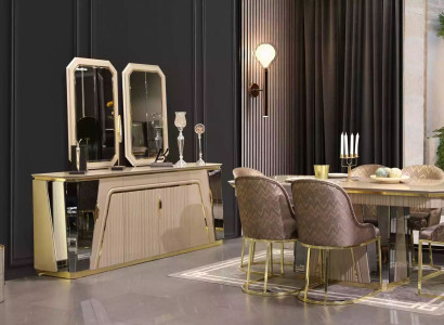 Modern Dining room Set Dining table Sideboard with Mirror new Luxury Furnishings new