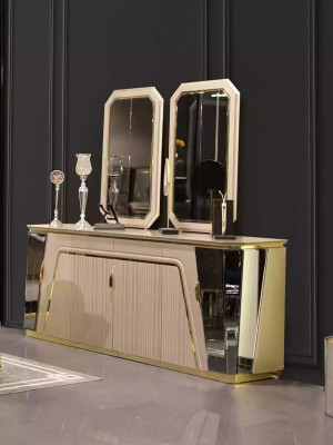 Modern Dining room Set Dining table Sideboard with Mirror new Luxury Furnishings new