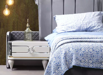 Luxury Bedroom Modern Complete 2x Bedside tables Double bed Design Furniture