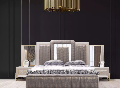 Bedroom Complete Bed 2x Bedside tables Luxury Set 3-piece Design Modern new