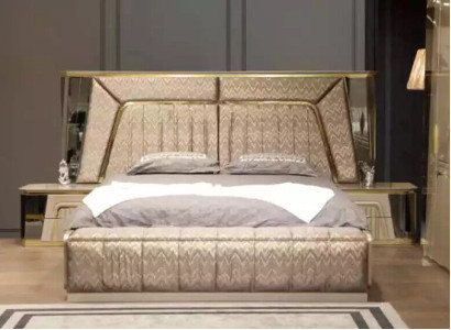 Modern Bedroom Set Bed + 2x Bedside tables Luxury Set new Furnishings