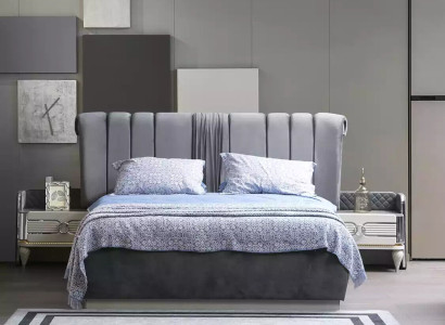 Bed 2x Bedside tables Bedroom Set Modern Designer Luxury Complete 3 pcs.