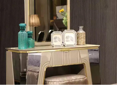 Luxury Dressing table with Mirror Wood Modern Bedroom Design Furnishings