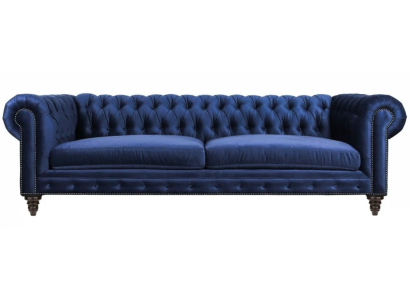 Chesterfield Three Seater Blue new Living room Modern Creative Furniture Textile Fabric