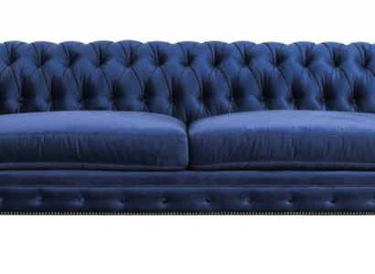 Chesterfield Three Seater Blue new Living room Modern Creative Furniture Textile Fabric