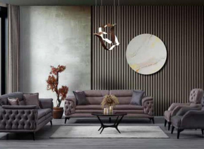 Luxury furniture Brauner Living room Two-seater Textile and Leather Sofas Modern