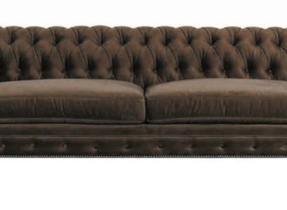 Chesterfield Brown new Living room Modern Three Seater Creative Furniture Textile Fabric