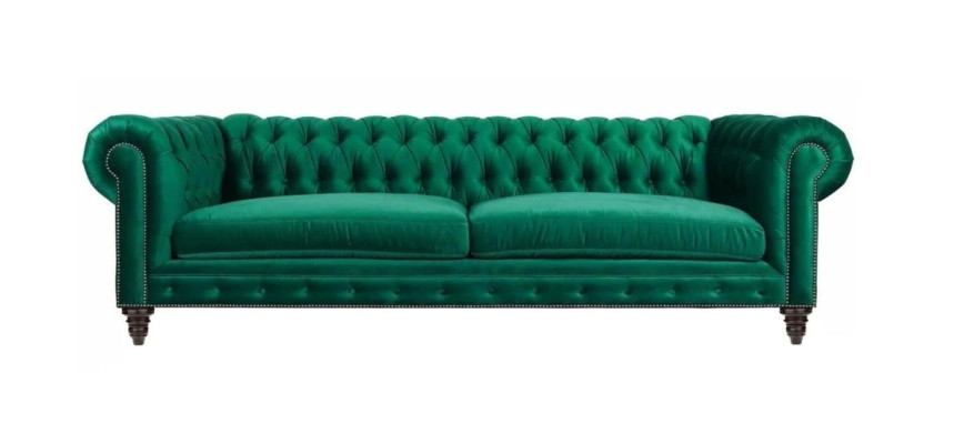 Chesterfield Sofa Green Textile Fabric Couches Creative Furniture 3 Seater new Sofas