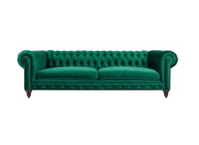 Chesterfield Sofa Green Textile Fabric Couches Creative Furniture 3 Seater new Sofas
