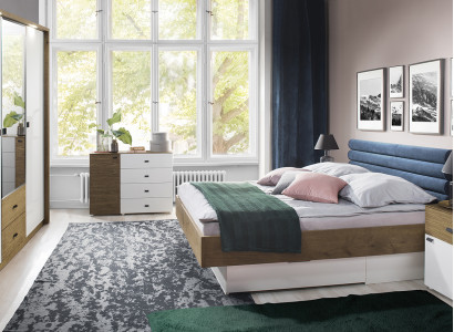 Designer Upholstered bed Bed Beds Fabric Wood Luxury Double bed Marriage bed 180x200cm
