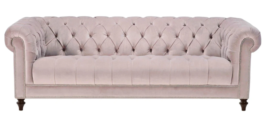 Chesterfield Old Pink Pink new Three Seater Fabric Design Couches Upholstery Sofa Sofas