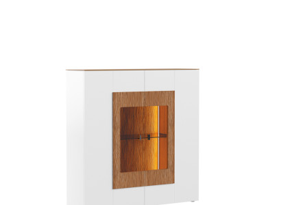 Display case Glass Wardrobe Living room shop window 1 door. Showcase tall cabinet sideboard