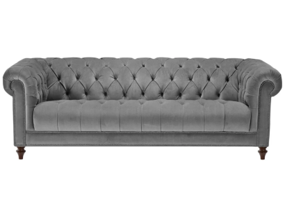 Three Seater Gray Fabric Living room Design Couches Upholstery Sofa Sofas Chesterfield