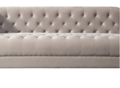 Light Gray Three Seater Textile Chesterfield Living room Modern Design Couches Sofa