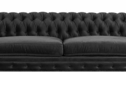 Chesterfield Black Living room Modern Three Seater Creative Furniture Textile Fabric